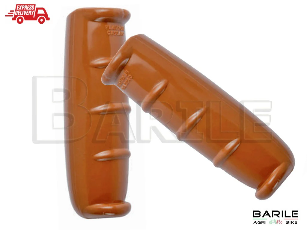 Coppia Manopole Bici Epoca - Bacchetta - Vintage - Graziella - Olanda Marrone - immagine 2