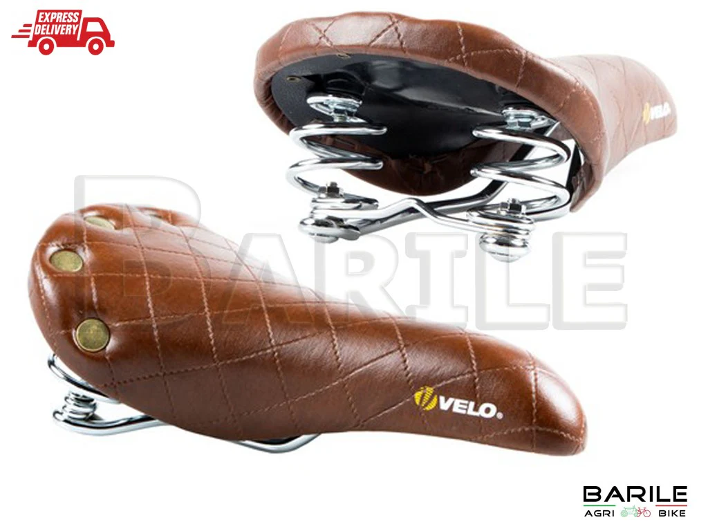 Sella VELO PLUSH 6067 P Molle Bici Sport - Fixed - City Bike - Vintage Marrone - immagine 2